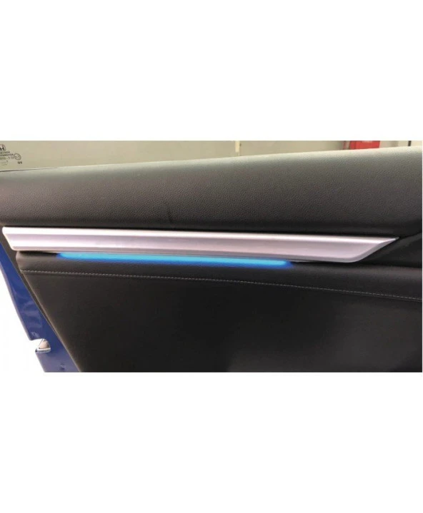 Honda civic fc5 için uygundur iç kapı döşeme çıtası ambiyans ışıklı gri 2016+ 4parça