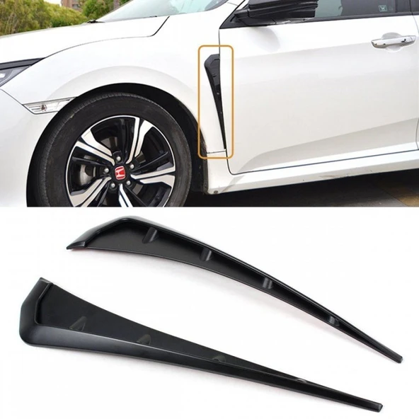 AUTOGP Honda civic fk7 için uygundur çamurluk havalandırma çıtası siyah boyalı - 2