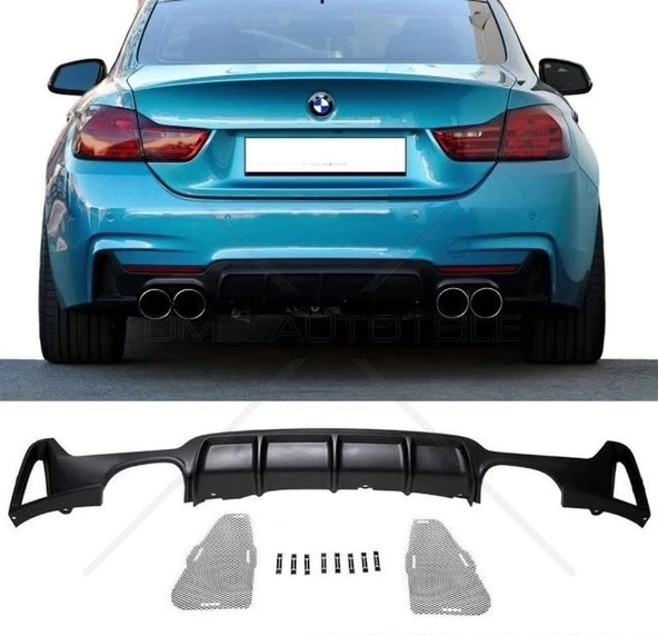 AUTOGP Bmw F33 arka tampon difüzörü 4 çıkış m-performance 4 serisi