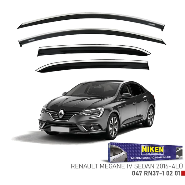 NİKEN Renault megane 4 cam rüzgarlığı kromlu sedan 2016+ niken