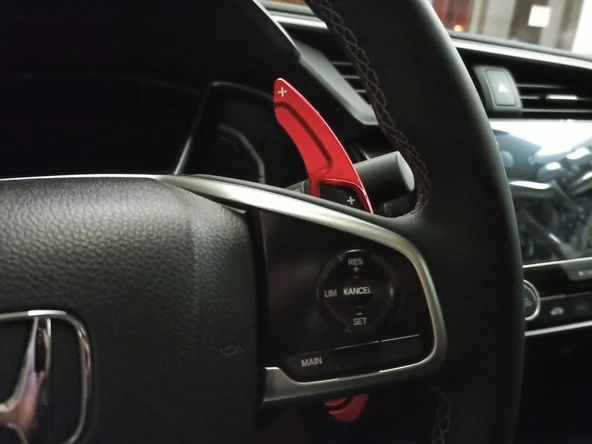 AUTOGP Honda civic fk7 için uygundur direksiyon f1 vites kulakçık paddle shift kırmızı - 4