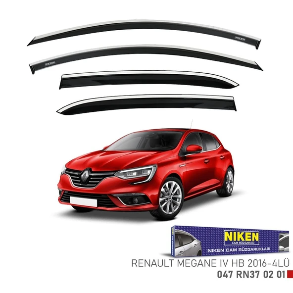 NİKEN Renault megane 4 cam rüzgarlığı kromlu hb 2016+ niken ürün görseli 1