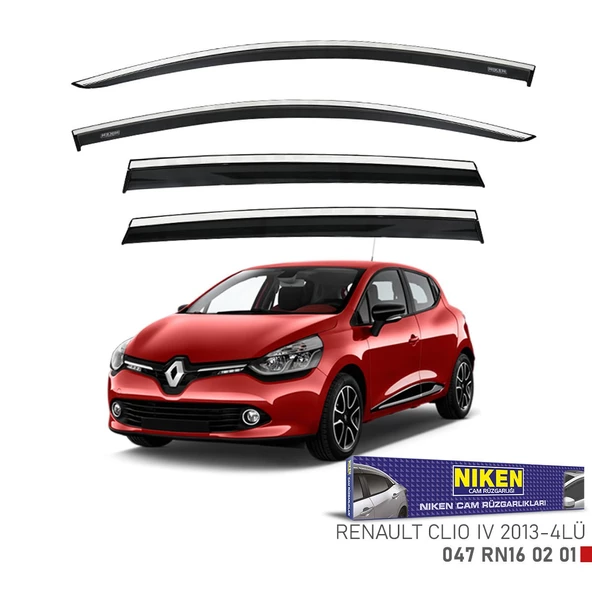 NİKEN Renault clio 4 cam rüzgarlığı kromlu 2013 / 2015 niken