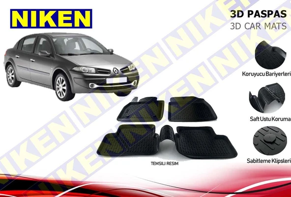 NİKEN Renault megane 2 3d havuzlu paspas 2003 / 2009 niken