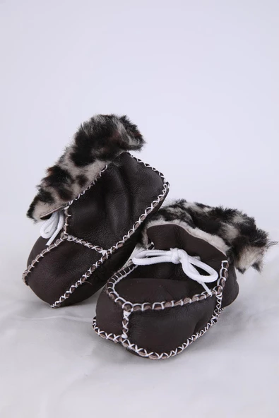 Babyhola Kız Erkek Bebek %100 Deri Patik Panduf Yenidoğan İlk Adım Ayakkabı Kutulu Hediyelik 8000 - 6