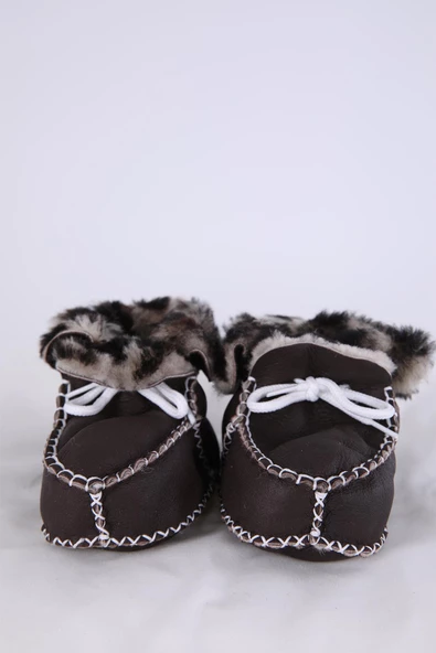 Babyhola Kız Erkek Bebek %100 Deri Patik Panduf Yenidoğan İlk Adım Ayakkabı Kutulu Hediyelik 8000 - 5