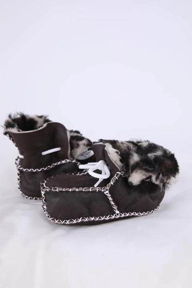 Babyhola Kız Erkek Bebek %100 Deri Patik Panduf Yenidoğan İlk Adım Ayakkabı Kutulu Hediyelik 8000 - 7