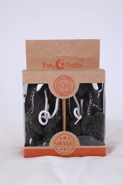 Babyhola Kız Erkek Bebek %100 Deri Patik Panduf Yenidoğan İlk Adım Ayakkabı Kutulu Hediyelik 8000 - 9