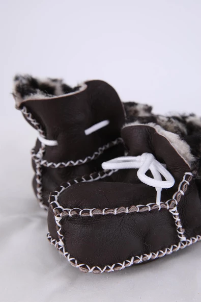 Babyhola Kız Erkek Bebek %100 Deri Patik Panduf Yenidoğan İlk Adım Ayakkabı Kutulu Hediyelik 8000 - 8