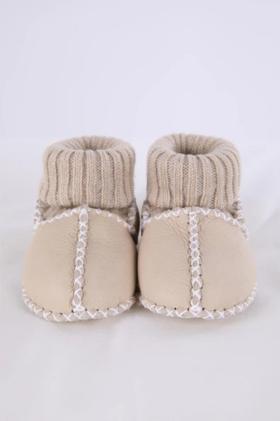 Babyhola Kız Erkek Bebek %100 Deri Patik Panduf Yenidoğan İlk Adım Ayakkabı Kutulu Hediyelik 8000C200 - 3