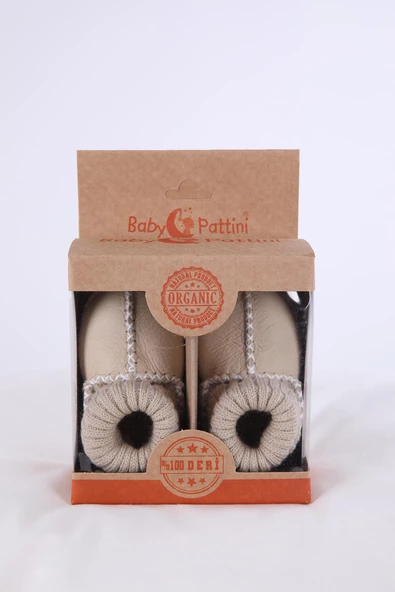 Babyhola Kız Erkek Bebek %100 Deri Patik Panduf Yenidoğan İlk Adım Ayakkabı Kutulu Hediyelik 8000C200 - 2