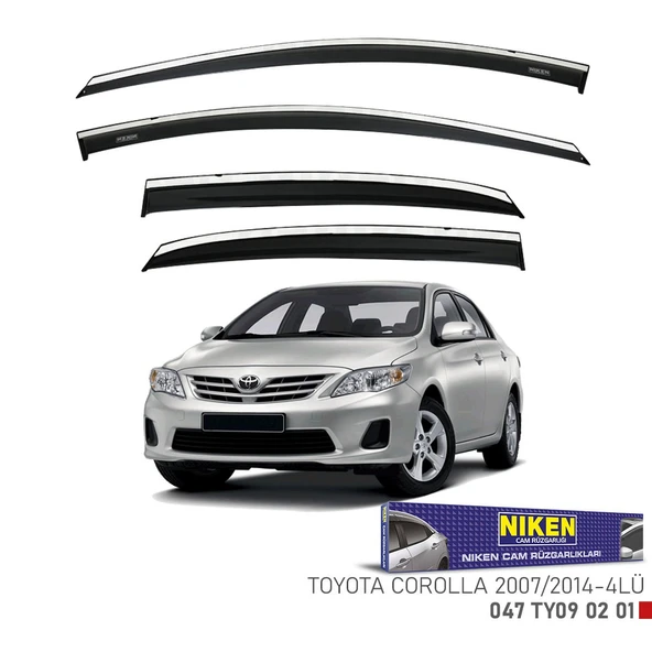 NİKEN Toyota corolla cam rüzgarlığı kromlu 2007 / 2013 niken ürün görseli