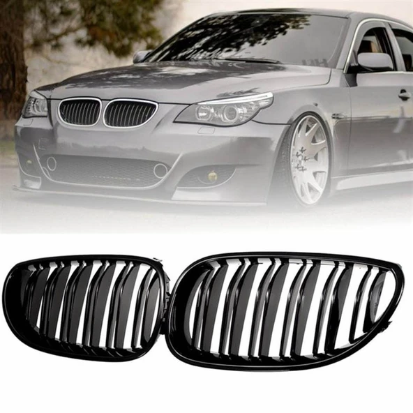 AUTOGP Bmw e60 m5 ön böbrek panjur piano black  2003 - 2009 çift tırnak - 1