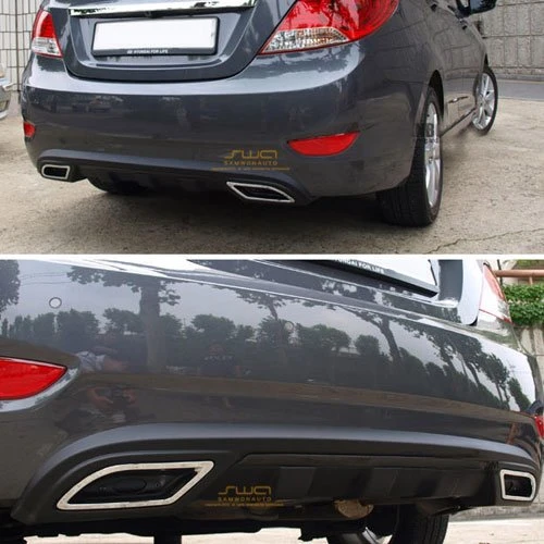 AUTOGP Hyundai blue difüzör arka tampon çift çıkış egzoz gri - 3