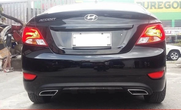 AUTOGP Hyundai blue difüzör arka tampon çift çıkış egzoz gri