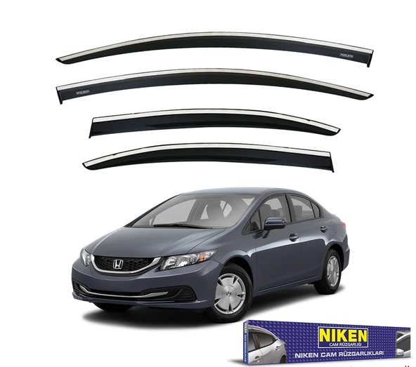 NİKEN Honda civic fb7 uyumlu cam rüzgarlığı kromlu 2012+ niken