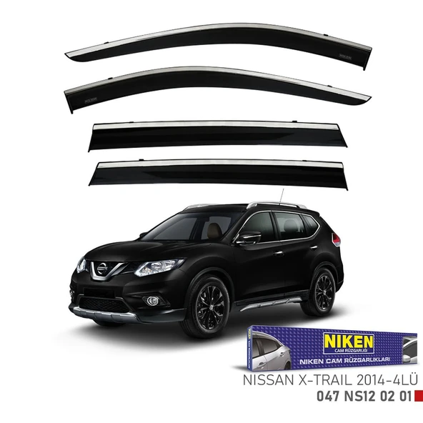 NİKEN Nissan xtrail cam rüzgarlığı kromlu 2014+ niken