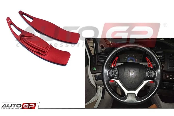 AUTOGP Honda civic fb7 uyumlu direksiyon f1 vites kulakçık paddle shift kırmızı 2012 / 2016