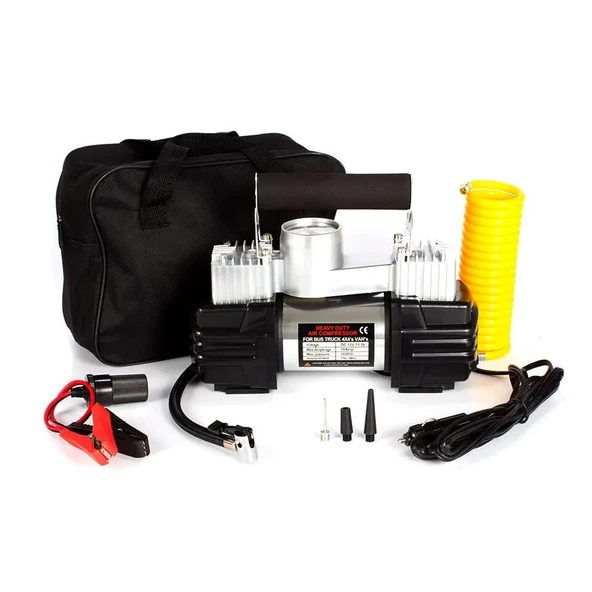 NİKEN Araç lastik hava kompresör metal çift silindir büyük çantalı niken - 2