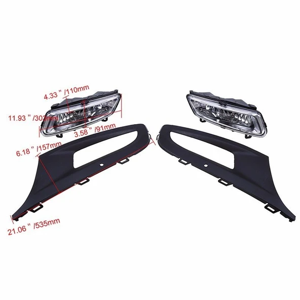 Space Vw polo 6r sis lambası farı çerçeveli çif duylu takım 2009 / 2014 - 2