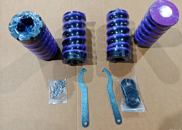 Autogp Honda civic uyumlu spor helezon yay coilover alçaltma kiti ayarlı 88-92 - 4