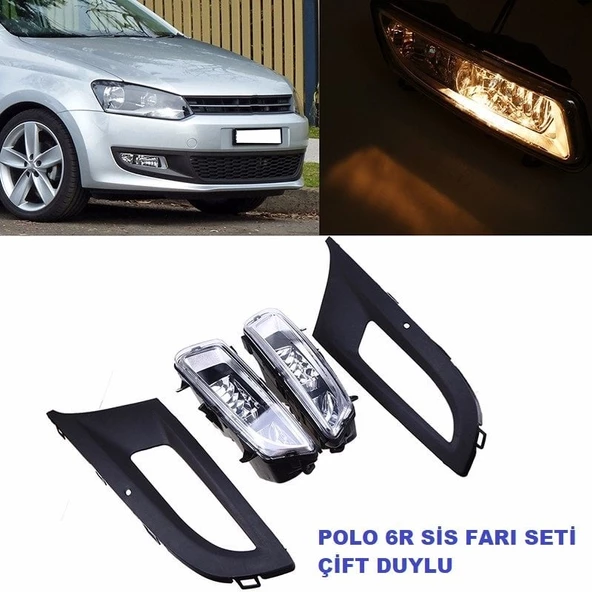 Space Vw polo 6r sis lambası farı çerçeveli çif duylu takım 2009 / 2014