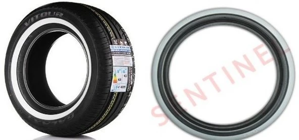 SENTİNEL Lastik yanağı 16 jant siyah beyaz 4adet