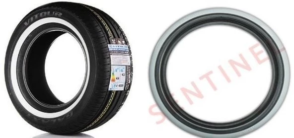 SENTİNEL Lastik yanağı 13 jant siyah beyaz 4adet