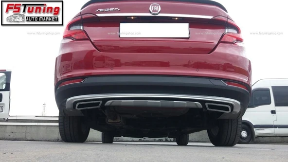 AUTOGP Fiat egea difüzör seti ön ve arka takım çift çıkış gri