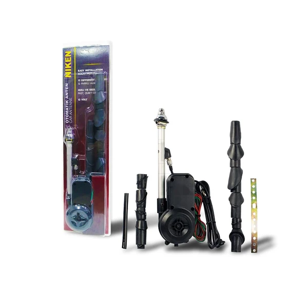 NİKEN Otomotik anten otomobil bagaj anteni 5 kademeli aparatlı 12volt