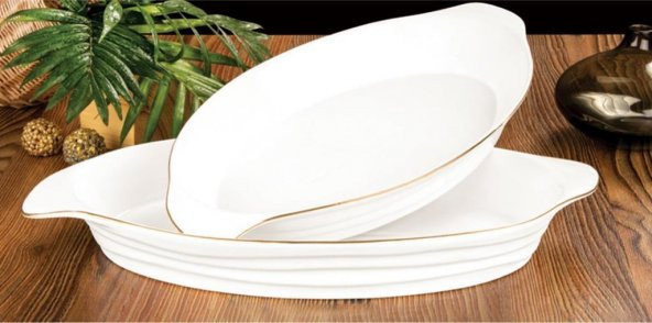 Lara Home Modern Oval Sunum Tabak Büyük Boy 39*22*5 cm