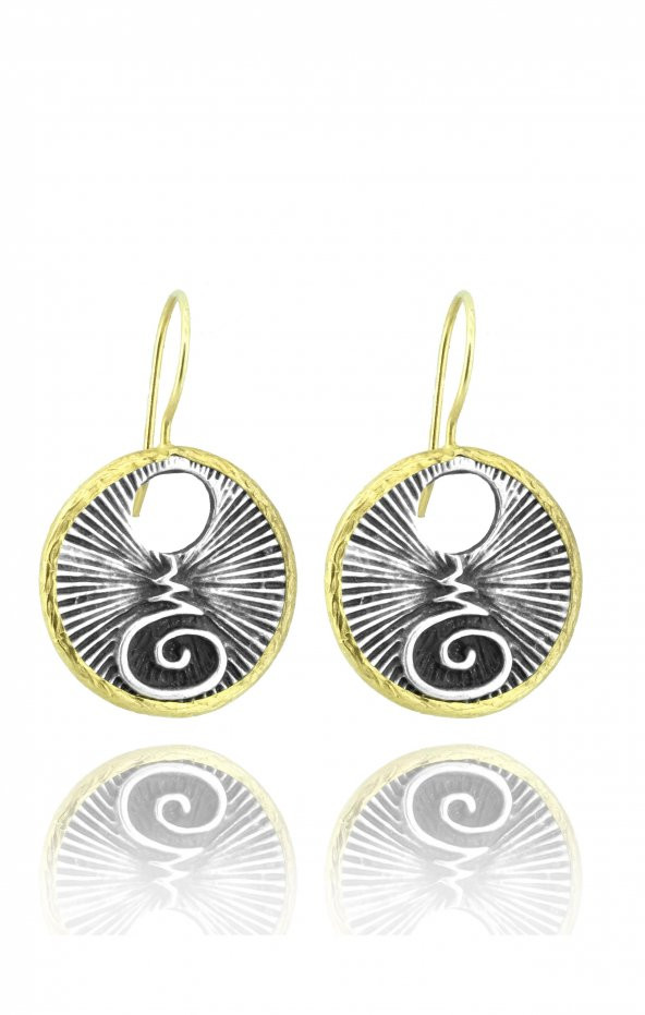 Antik Serisi Roma Parası Motifli Otantik Gümüş Kadın Küpe