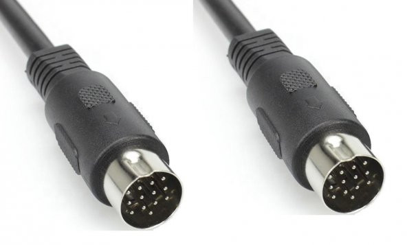 13 Pin DIN Erkek - Erkek Ara Bağlantı Kablosu 2 Metre - 1
