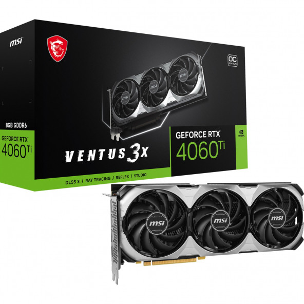 MSI RTX 4060 TI Ventus 3X 8G OC 128 Bit GDDR6 8GB Ekran Kartı
