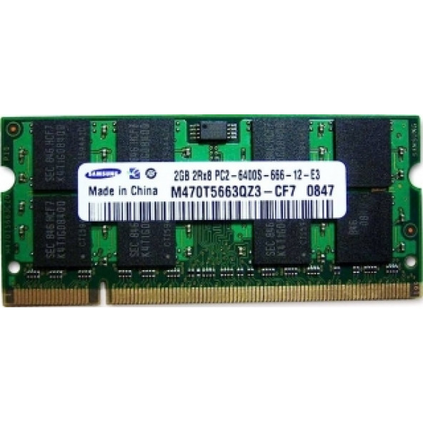 Samsung 2RX8 PC2-6400S-666-12-E3 M470T5663QZ3-CF7 2 GB DDR2 800 MHz CL6 Notebook Ram