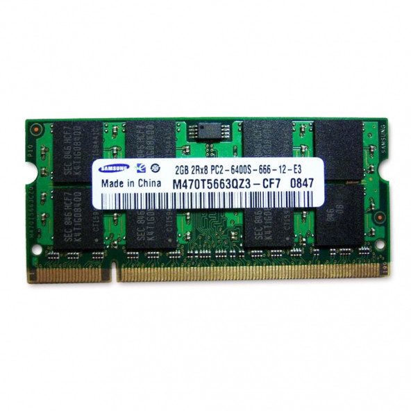 Samsung 2RX8 PC2-6400S-666-12-E3 M470T5663QZ3-CF7 2 GB DDR2 800 MHz CL6 Notebook Ram - 2