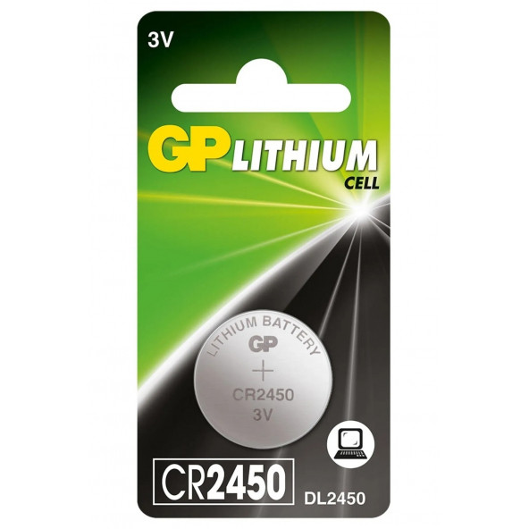 Cr2450 2450 Boy Lityum Düğme Pil, 3 Volt, Tekli Kart