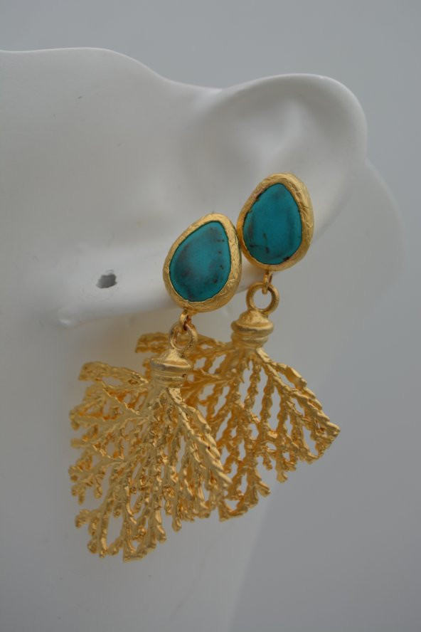 STONEAGE JEWELLERY Altın Kaplama Kolye Küpe Set Takım Zincirli ürün görseli