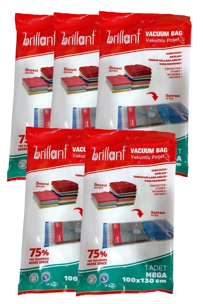 Brillant Vakumlu Hurç, 5li Set, Mega Boy 100x130