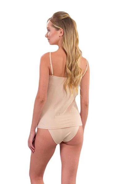 ÖDÜL 5213M İP ASKILI V YAKA DANTELLİ ATLET TEN - 2