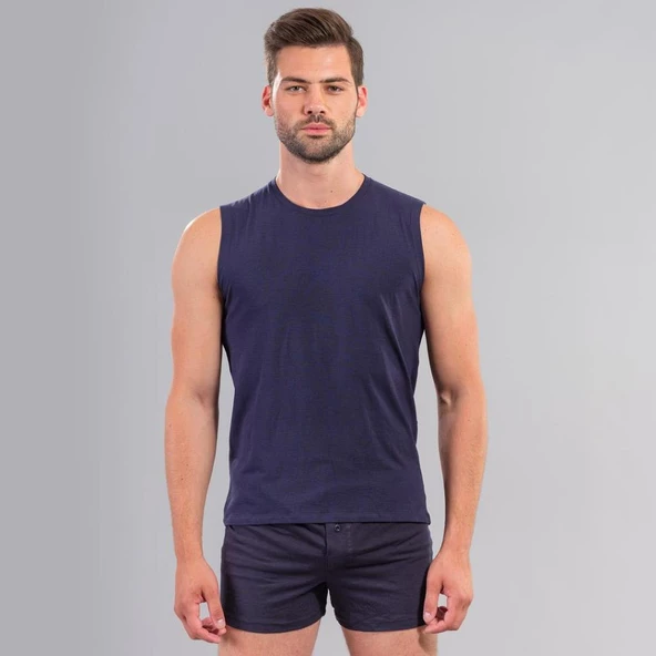 ÖDÜL ERKEK 7013 KOLSUZ O YAKA ATLET LACİVERT 2Lİ