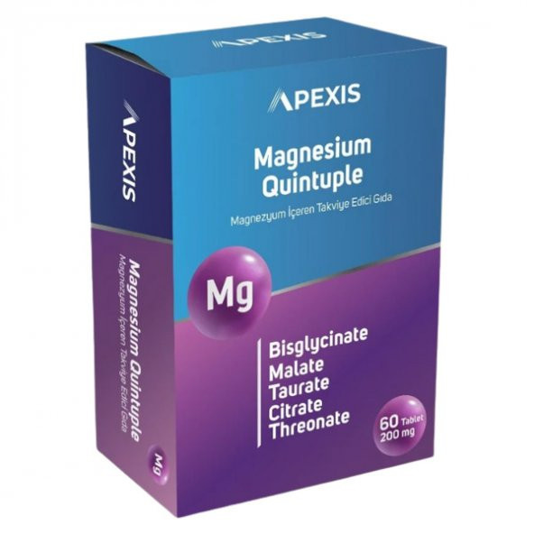 APEXİS MAGNESİUM QUİNTUPLE 200 MG 60 TB