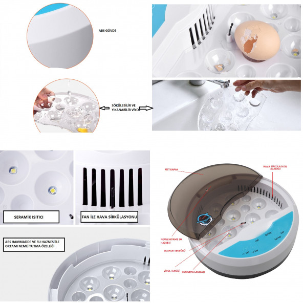 Mini 9+4 Yumurtalı  Otomatik Kuluçka Makinası - 4
