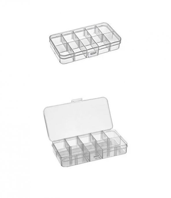 Hayal Sepeti 10 Bölmeli Kapaklı Organizer Kutu 132x69x22 mm - 4