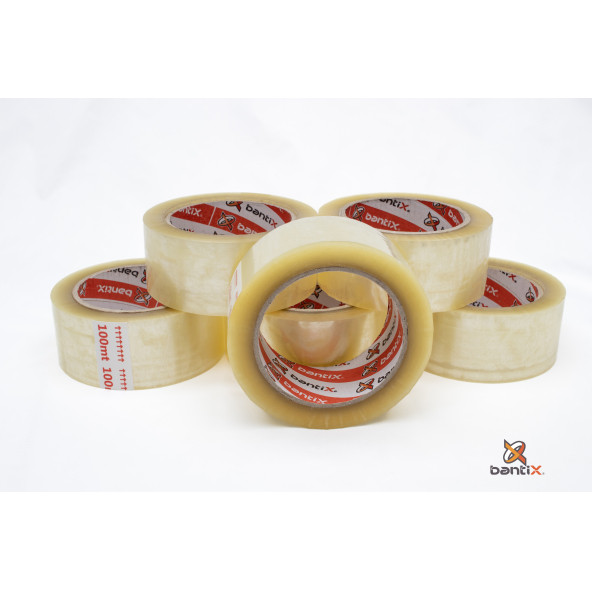 BANTİX Bantix Bant HOTMELT  Yüksek Kalite Koli Bandı 45mm x 100 Metre Şeffaf  (6lı Paket)