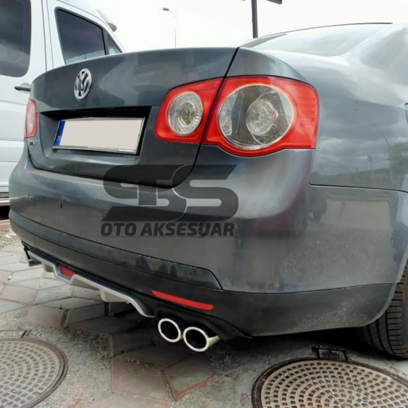 Volkswagen Jetta mk5 Difüzör Arka Tampon Eki 4 Egzoz Çıkışlı Gri - 3