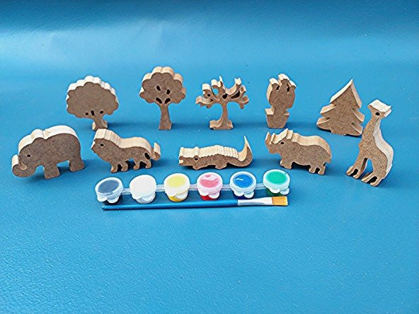 Okul öncesi etkinlik. Çocuklara ahşap boyama seti. Eğitici Ahşap Boyası. Hediye Oyuncak ( SET 16 ) - 6