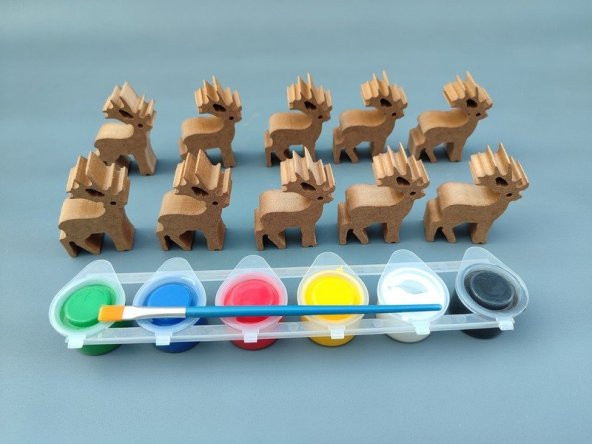 Okul öncesi etkinlik. Çocuklara ahşap boyama seti. Eğitici Ahşap Boyası. Hediye Oyuncak ( SET 29 ) - 6