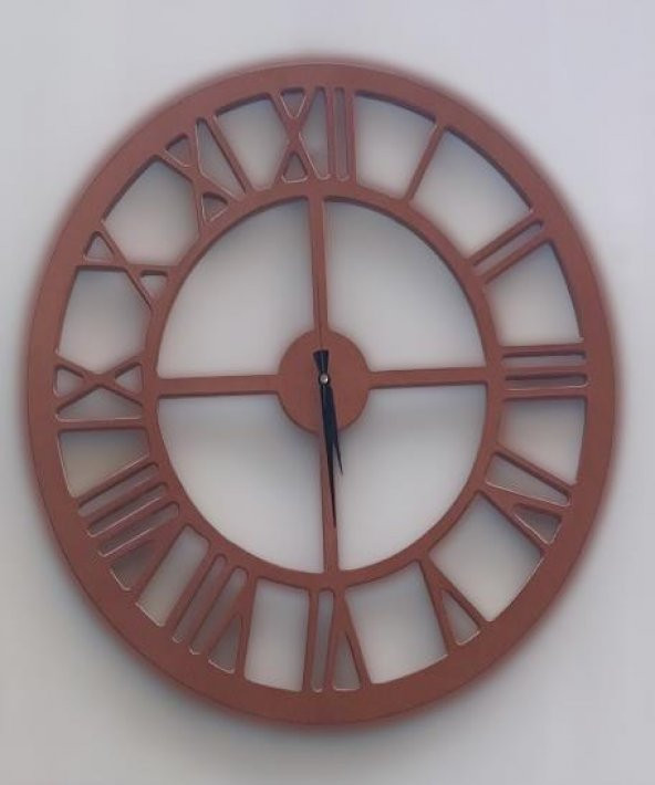 Hobi ADN 90223 Duvar Saat Ahşap MDF 60 Çap MODEL Doğal HAM Renk Kutu Sevk El Yapı - 3