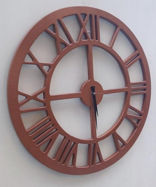 Hobi ADN 90223 Duvar Saat Ahşap MDF 60 Çap MODEL Doğal HAM Renk Kutu Sevk El Yapı - 8
